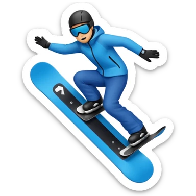 Snowboard black And bleu  sticker