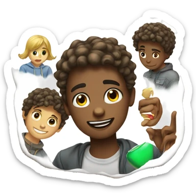 boy wih hs freind  sticker