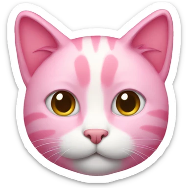 Pink cat sticker