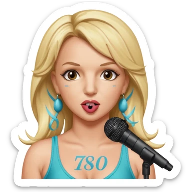 britney spears with microphone sticker