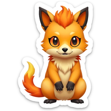 Cool cute edgy kawaii Quilava-animal-creature-hybrid full body sticker