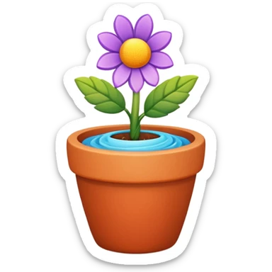 flower pot object icon, small decorative plant pot with blooming flower, ceramic texture, vibrant colors, cute garden vibe, 3D cartoon style, mobile game icon style, centered, clean background, no text, no watermark
 sticker
