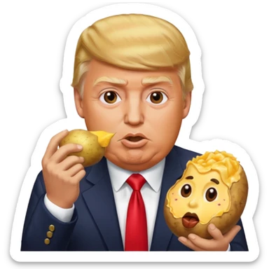 Trump eating potato sticker