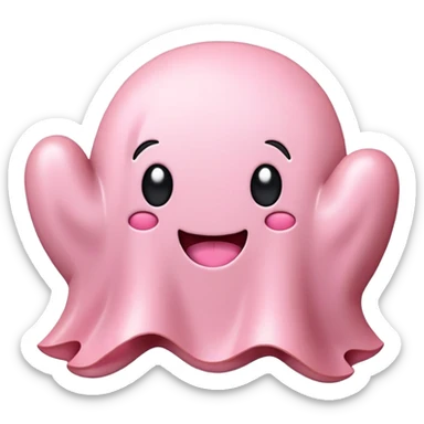 SPAM MEAT kawaii ghost EMOJI with bow sticker
