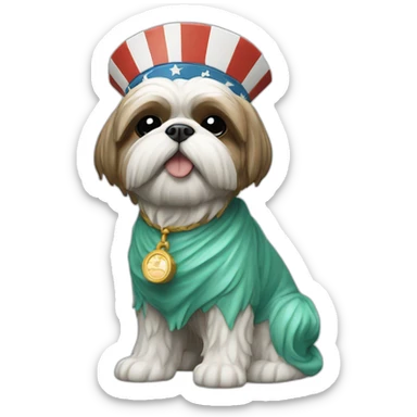 shih Tzu statue of liberty sticker