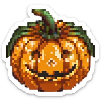 sweet pumpkin fruit, no face, no jack-o-lantern sticker