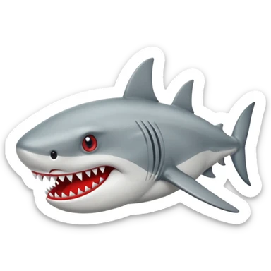 Tiburón con tenis rojos y macheta sticker