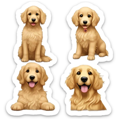 Goldendoodle and golden retriever sticker