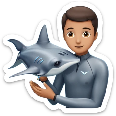 une personne qui carresse un raies menta sticker