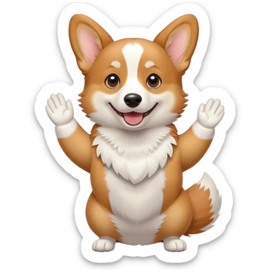 Corgi is waving hello sticker