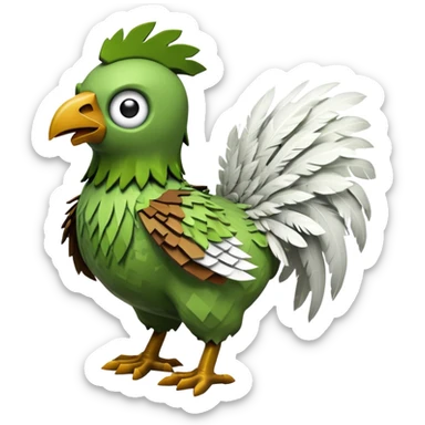 A Minecraft zombie riding a Minecraft chicken sticker