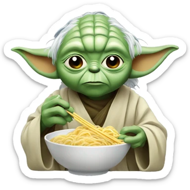 yoda eating noodles sticker