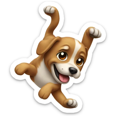 Dog doing a cartwheel  sticker