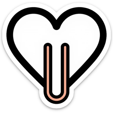 heart shaped clip, office supply sticker