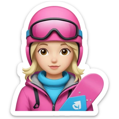 A snowboarder girl in a pink kosume sticker