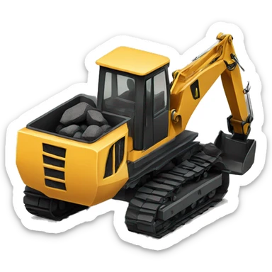 excavator with coal on the bucket front  sticker