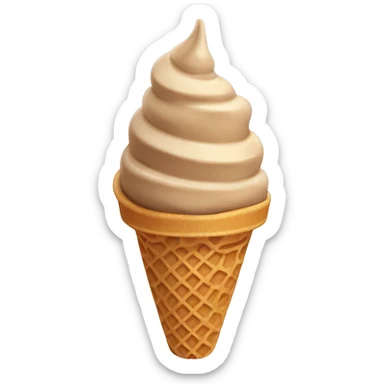 light brown ice cream with dark brown sprinkles in a waffle cone sticker