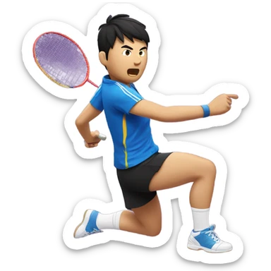 Asian badminton player sticker
