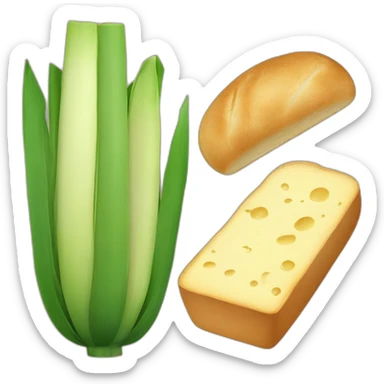 Leek and bread and cheese sticker