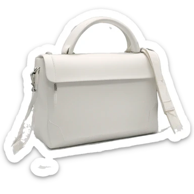 all white luxurious shoulder bag with white strap sticker