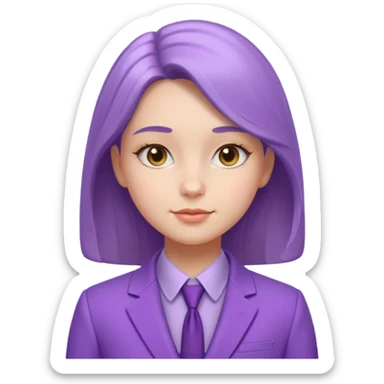 lavender-purple girl's Suit, smooth rounded neckline, simple design, glossy surface, plain background. Negative: Girls, only suit. sticker
