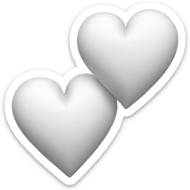 two white hearts one above the other one big one small sticker