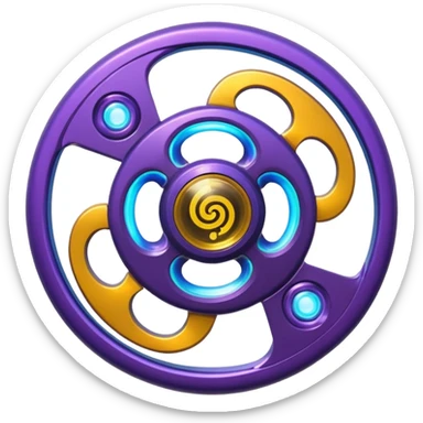 Futuristic new invention of a psychic triskelion fidget spinner planet orb galaxy lava lamp plasma ball plasma lamp light  sticker