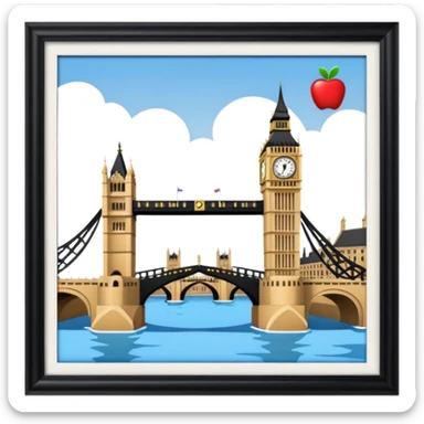 london bridge and big ben in apple emoji style sticker
