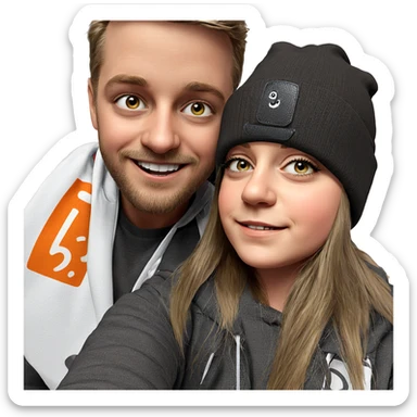 smiling selfie with friends sticker