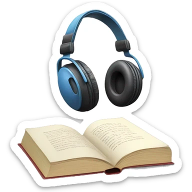 headphones and book sticker