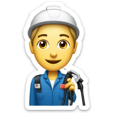 Fuel Attendant with a fuel pump nozzle sticker