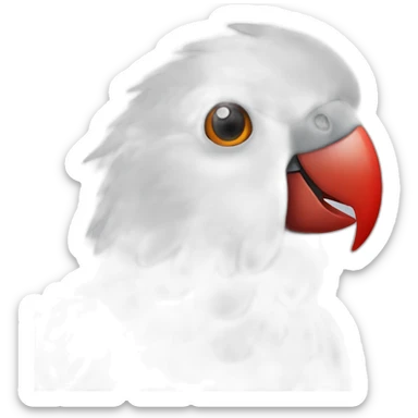 White Corella parrot red cheeks tuft sticker