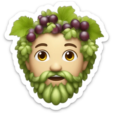 Dionysus with crown of grapes sticker