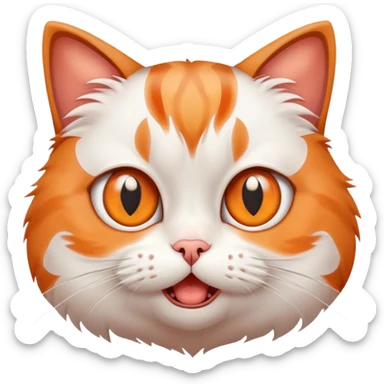 cute grimacing cat with big eyes and worried expression sticker