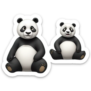 Panda bears pooping sticker