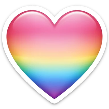 sakura heart with a rainbow gradient sticker