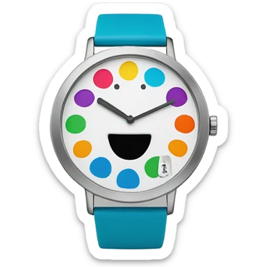 watch wioth happy face on it sticker