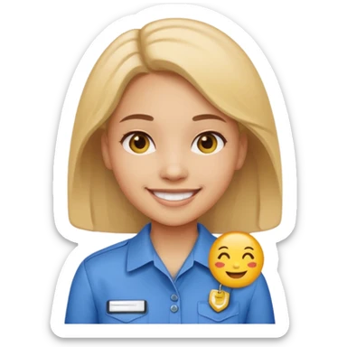 HR girl with a name badge emoji sticker