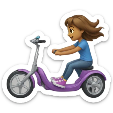 Girl goes on roller sticker