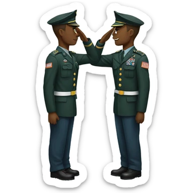 African American soldier saluting  sticker