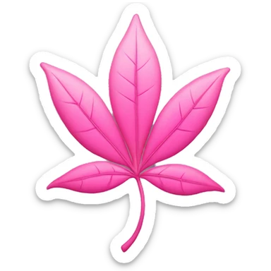 Pink pot leaf sticker