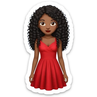 Mujer morena pelo negro rizado largo sticker