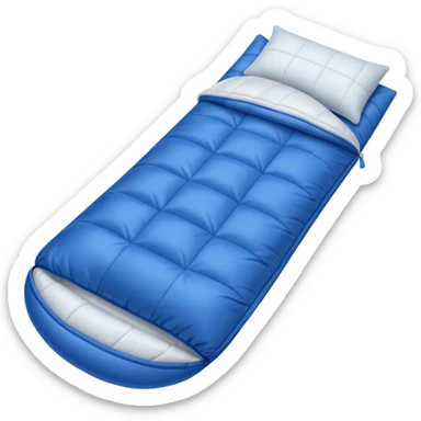 sleeping bag and pillow representing a sleepover sticker