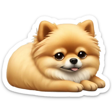 Realistic Pomeranian napping  sticker