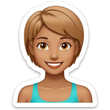 light brown girl with short hair who loves healthy lifestylee sticker