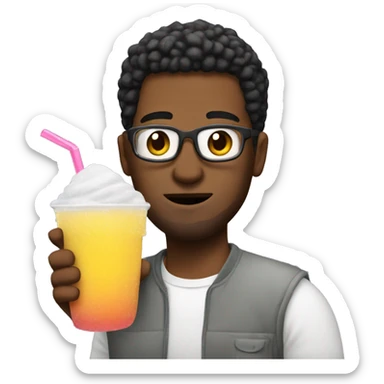 big back person with slushie  sticker