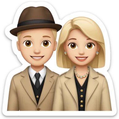 smiling 2 girls 2 boy with stylish accessories sticker