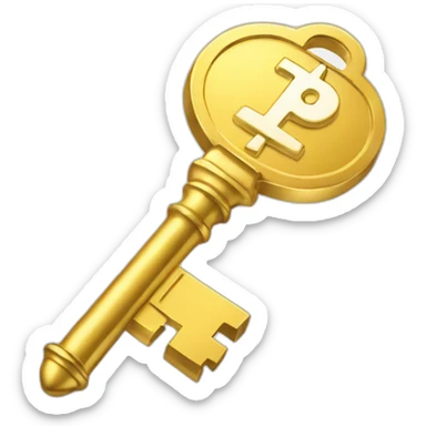 gold key with dollar sign sticker