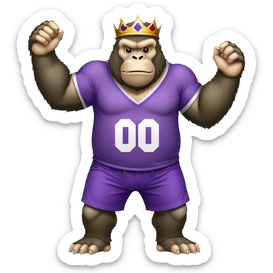 king kong wearing dockers jersey white and purple anchor sticker