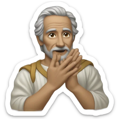 Fresco creación de Adán manos sticker